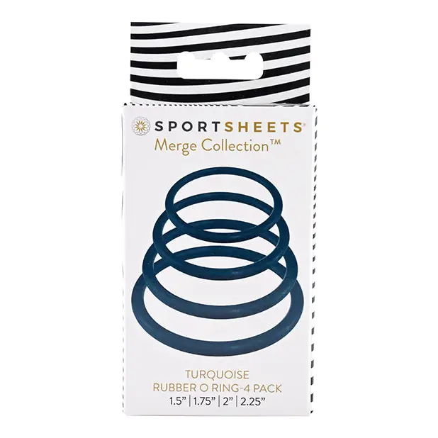 Sportsheets Merge Collection Coral Rubber O-Ring 4-Pack - Light Blue - O Rings