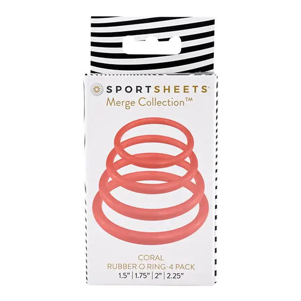 Sportsheets Merge Collection Coral Rubber O-Ring 4-Pack - Orange - O Rings