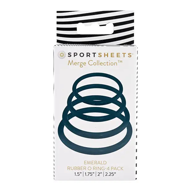 Sportsheets Merge Collection Emerald Rubber O-Ring 4-Pack - Cock Ring