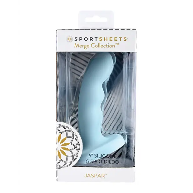 Sportsheets Merge Collection Jaspar 6 in. Silicone G-Spot Dildo with Suction Cup Aqua - Realistic Dildo