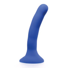 Sportsheets Merge Collection 5’ Silicone Dildo Blue on a white background for optimal enjoyment