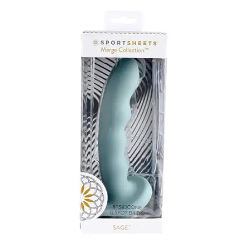 Sportsheets Merge Collection Sage 8 in. Silicone G-Spot Dildo with Suction Cup Green - Realistic Dildo