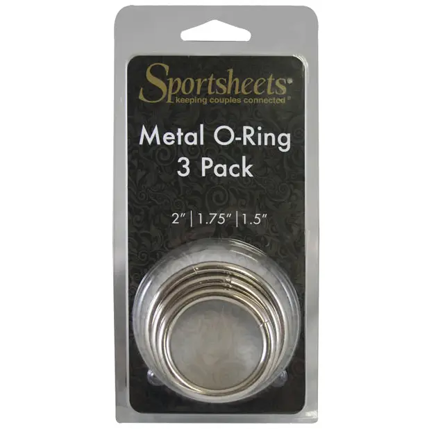 Sportsheets Metal O-Ring 3-Pack Silver - Strap-On Harnesses