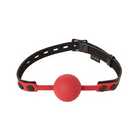 Sportsheets Saffron Adjustable Locking Silicone Ball Gag Red/Black - Ball Gag