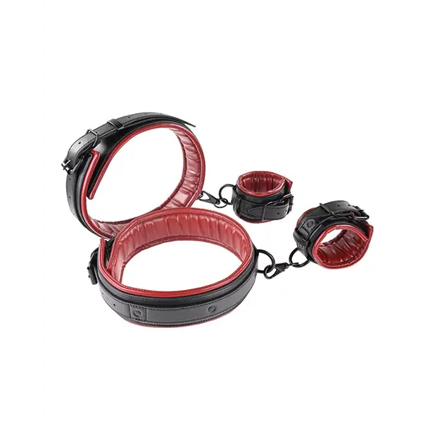 Sportsheets Saffron Adjustable Thigh & Wrist Cuff Set - Red - Wrist Cuffs