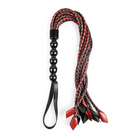 Sportsheets Saffron Braided Flogger Red/Black - Crops