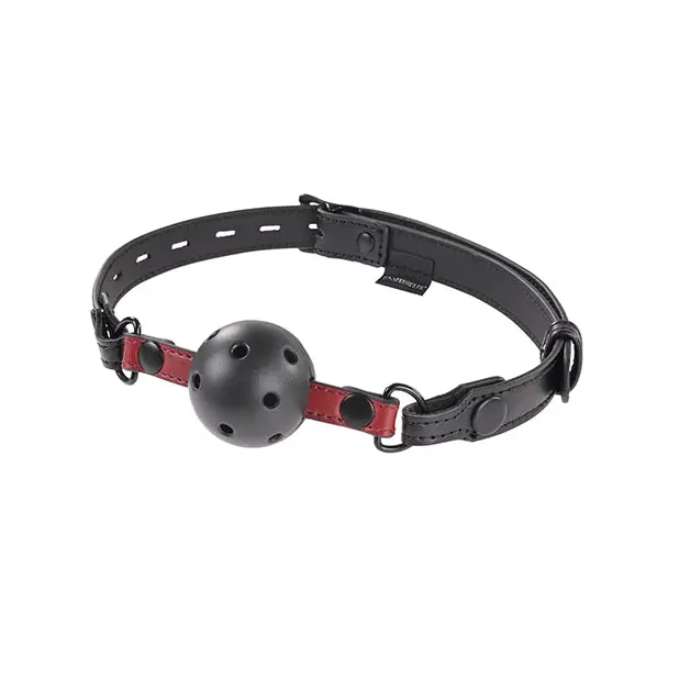 Sportsheets Saffron Interchangeable Gag with Adjustable Buckle - Red - Ball Gag