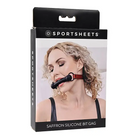 Sportsheets Saffron Silicone Bit Gag with Adjustable Buckle - Red - Bit Gag