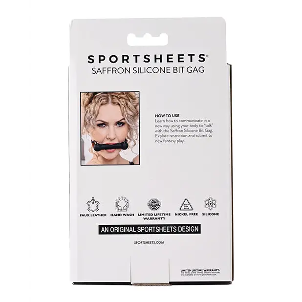 Sportsheets Saffron Silicone Bit Gag with Adjustable Buckle - Red - Bit Gag