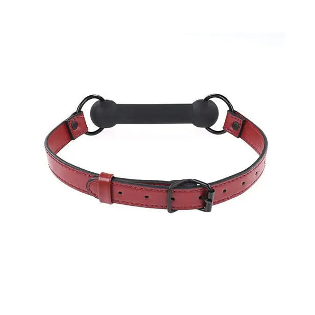 Sportsheets Saffron Silicone Bit Gag with Adjustable Buckle - Red - Bit Gag