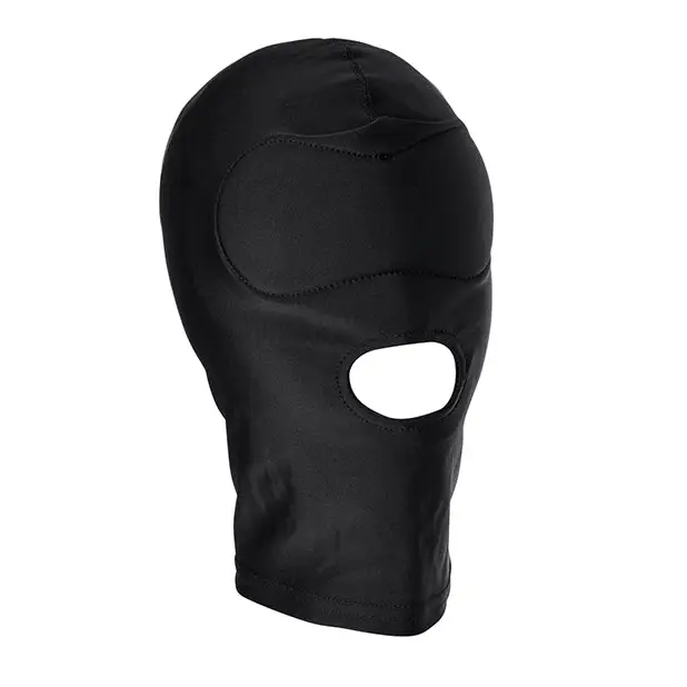 Sportsheets Sex & Mischief Shadow Hood Full-Head Mask with Open Mouth Black