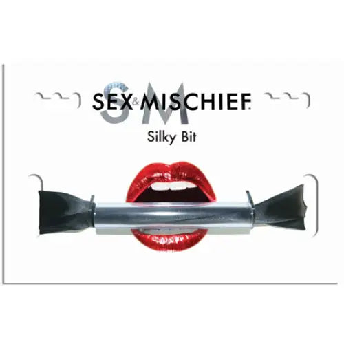 Sportsheets Sex & Mischief Silky Bit Gag Black - Ball Gag