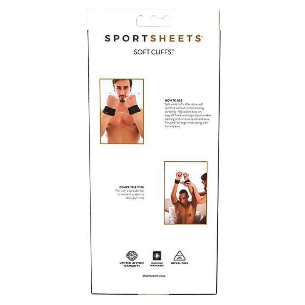 Sportsheets Soft Cuffs with Velcro Straps Black - Cuffs