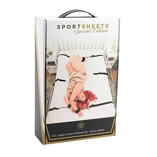 Sportsheets Special Edition Under the Bed Restraint Set Black - Bed Restraint