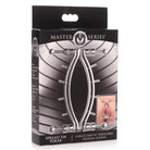 Master Series Leatherr Spread Em Stainless Steel Poker Labia Clamp With Adjustable Pressure Screws at the Haus of Shag