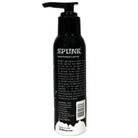 Black bottle of SPUNK Hybrid Lube with a pump dispenser for easy use and smooth application