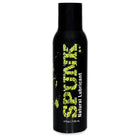 Black bottle of SPUNK Lube Natural with green splatter-style text