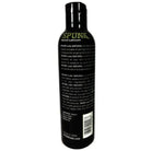 Black bottle of SPUNK Natural Oil-Based Lube with product info on label, spunk lube natural