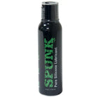 Black bottle of SPUNK Pure Silicone Lube with green text, pure silicone formula