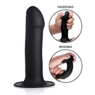 Squeeze-It Dildos Black Squeezable Phallic Dildo at the Haus of Shag