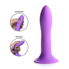 Squeeze-It Dildos Purple Squeezable Slender Dildo at the Haus of Shag