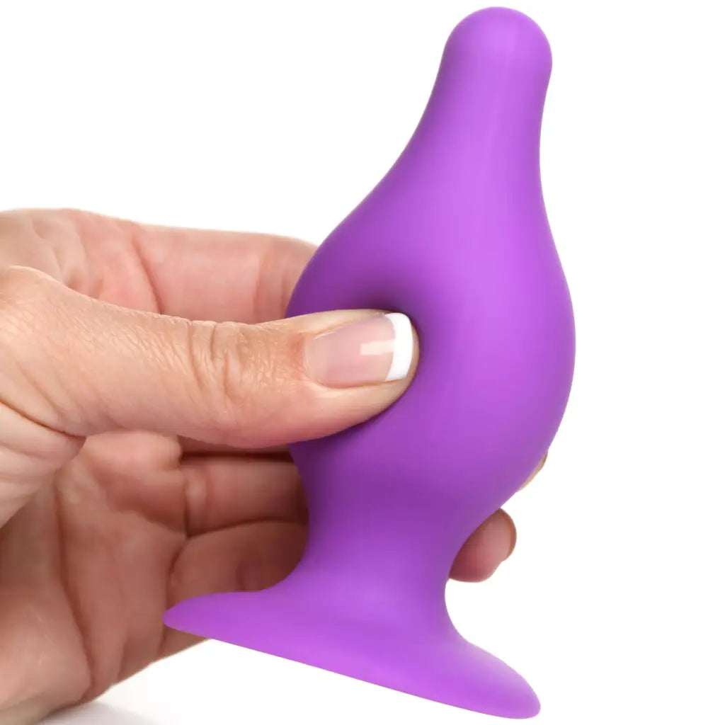 Squeezable Tapered Anal Plug - Medium / Purple - Butt Plug