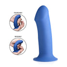 Squeeze-It Dildos Blue Squeezable Thick Phallic Dildo at the Haus of Shag