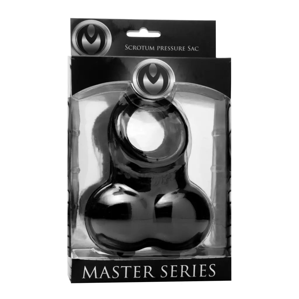 Master Series Cock Ring Squeeze My Sack Erection Enhancer And Scrotum Pouch at the Haus of Shag