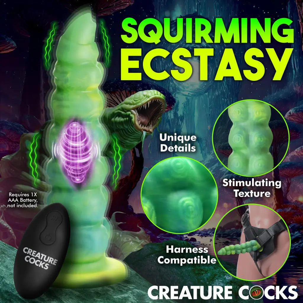 Squirmer Thrusting And Vibrating Silicone Dildo - Vibesextoys