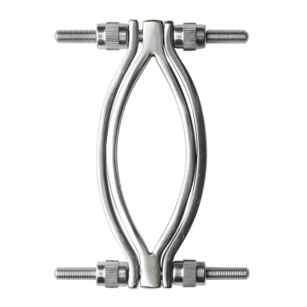 Master Series Leatherr Stainless Steel Adjustable Pussy Clamp at the Haus of Shag