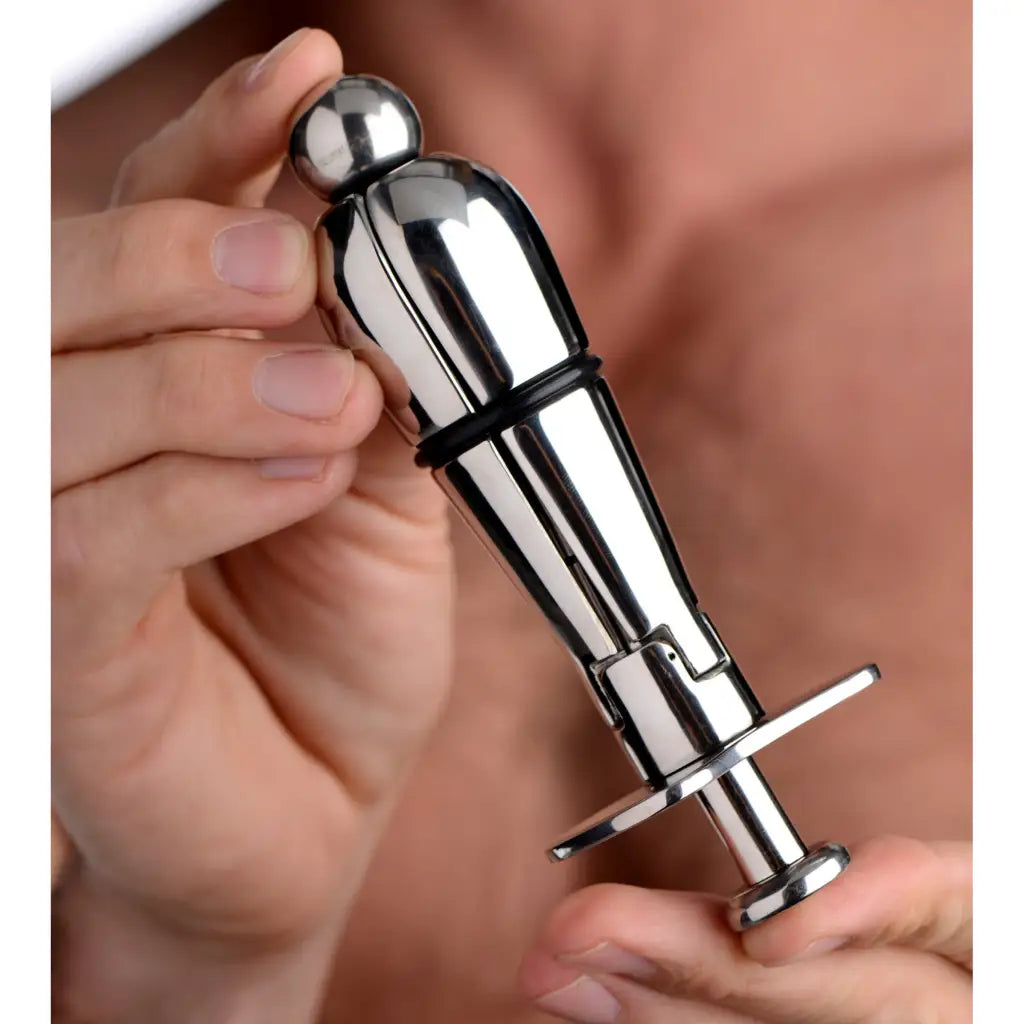 Master Series Anchor Plug Stainless Steel Locking Anal Plug at the Haus of Shag