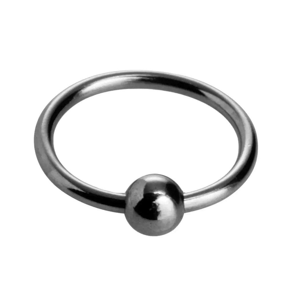 Steel Ball Head Ring: Elegant metallic ring with a single bead, perfect for any occasion