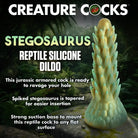 Stegosaurus silicone sex toy with suction cup base - Creature Cocks Spiky Dinosaur Dildo