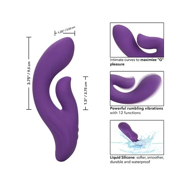 CalExotics Vibrator Stella Liquid Silicone Dual Pleaser - Purple at the Haus of Shag