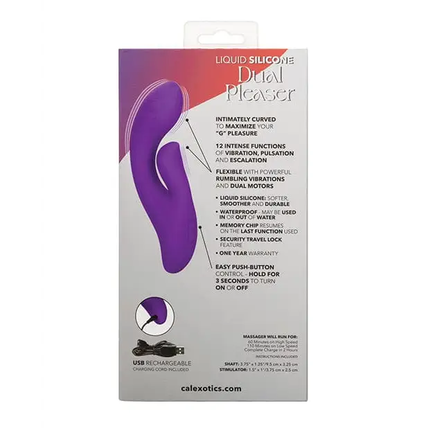 CalExotics Vibrator Stella Liquid Silicone Dual Pleaser - Purple at the Haus of Shag