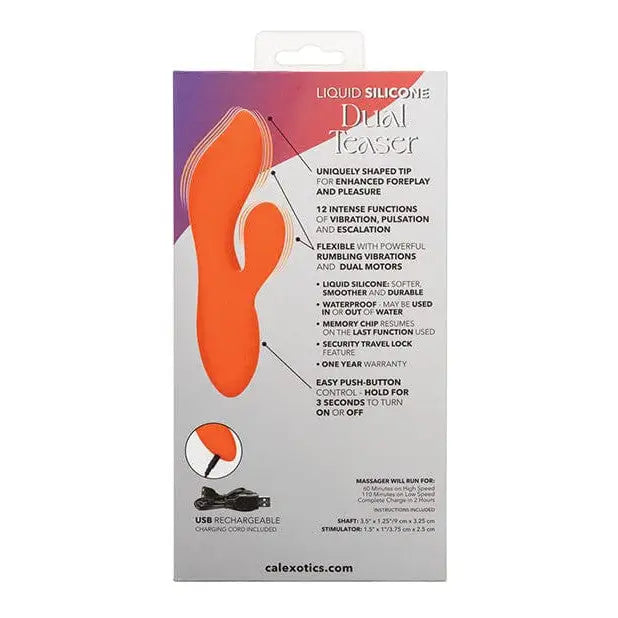 CalExotics Vibrator Stella Liquid Silicone Dual Teaser - Red at the Haus of Shag