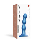 Strap-On-Me Hybrid Collection Silicone Dildo Plug Balls Metallic Blue M - Realistic Dildo