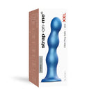 Strap-On-Me Hybrid Collection Silicone Dildo Plug Balls Metallic Blue XXL - Realistic Dildo