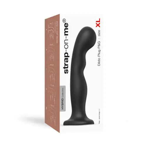 Strap-On-Me Hybrid Collection Silicone Dildo Plug P&G Black XL - Realistic Dildo