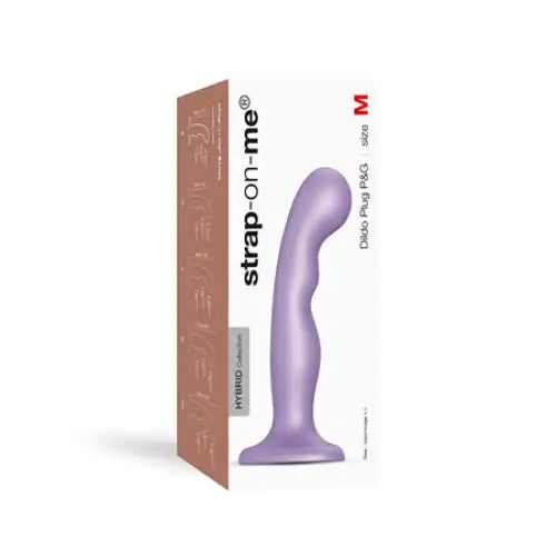 Strap-On-Me Hybrid Collection Silicone Dildo Plug P&G Metallic Lilac M - Realistic Dildo