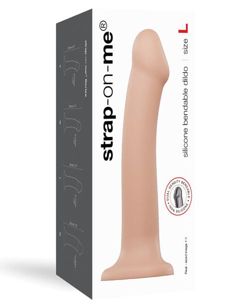 Strap-On-Me Plain Dildo Vanilla Strap On Me Silicone Bendable Dildo Large at the Haus of Shag