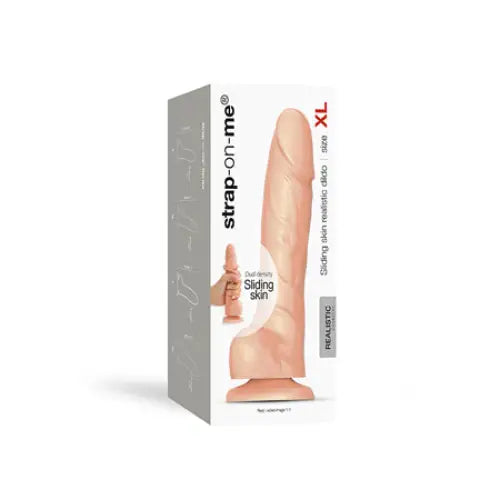 Strap-On-Me Realistic Collection Sliding Skin Dual-Density Silicone Dildo Vanilla XL - Realistic Dildo