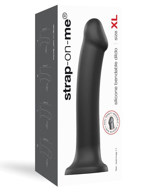 Strap-On-Me Realistic Dildo XL / Black Strap-On-Me Silicone Bendable Dildo at the Haus of Shag
