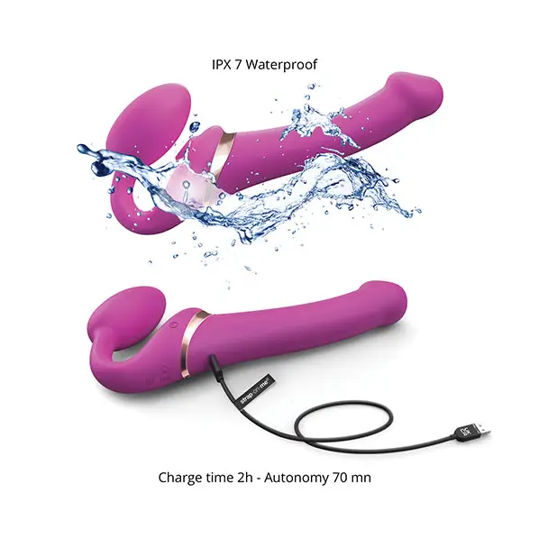 Strap-On-Me Rechargeable Remote-Controlled Multi Orgasm Bendable Strap-On - Strapless Strap