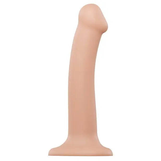 Close up of Strap-On-Me Silicone Bendable Dildo on white background