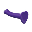 Purple Strap-On-Me silicone bendable dildo with a large, round shaped handle