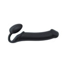 Black plastic pipe with a long handle for Strap-On-Me Strapless Silicone Non-Vibrating Strap on