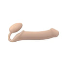 Close-up of Strap-On-Me Strapless Silicone Non-Vibrating Strap-On flesh toy with long tail