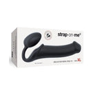 Black Strap-On-Me vibrating strap with memory neck offers unparalleled sensation in a box