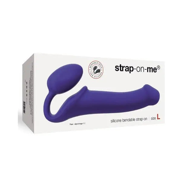 Purple vibrating strap with black handle from Strap-On-Me Strapless Silicone collection